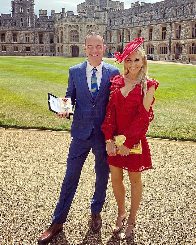 The presenter and tech journalist, 43, took to Twitter to show her appreciation for her husband and posted an image of them standing outside the Queen's royal residence while the consumer expert held the prestigious accolade