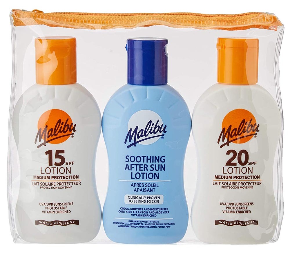 Save £3 on the Malibu sun lotion travel set at Home Bargains